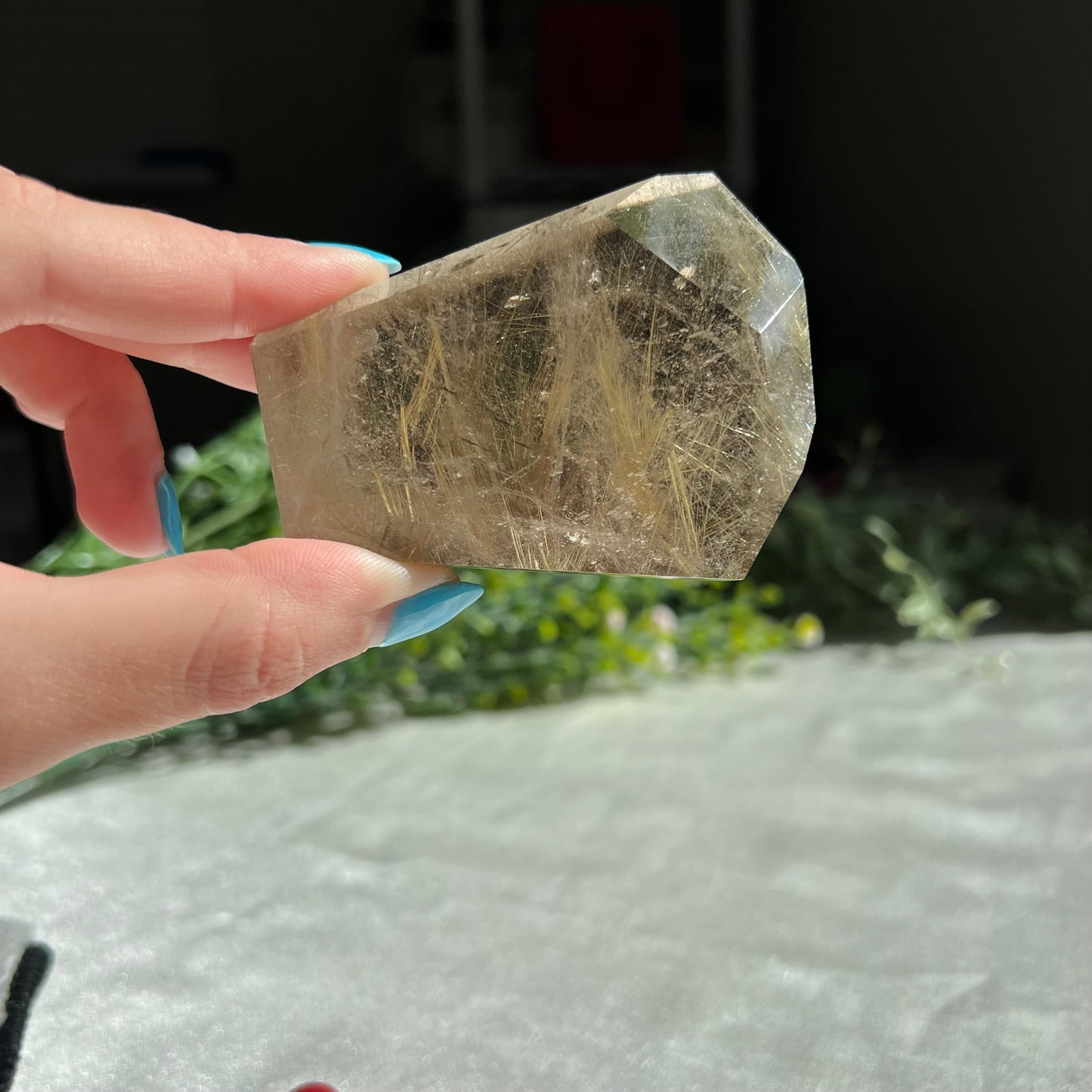 Gold Rutilated Quartz Freeform Carving 136 g (4.8 oz)