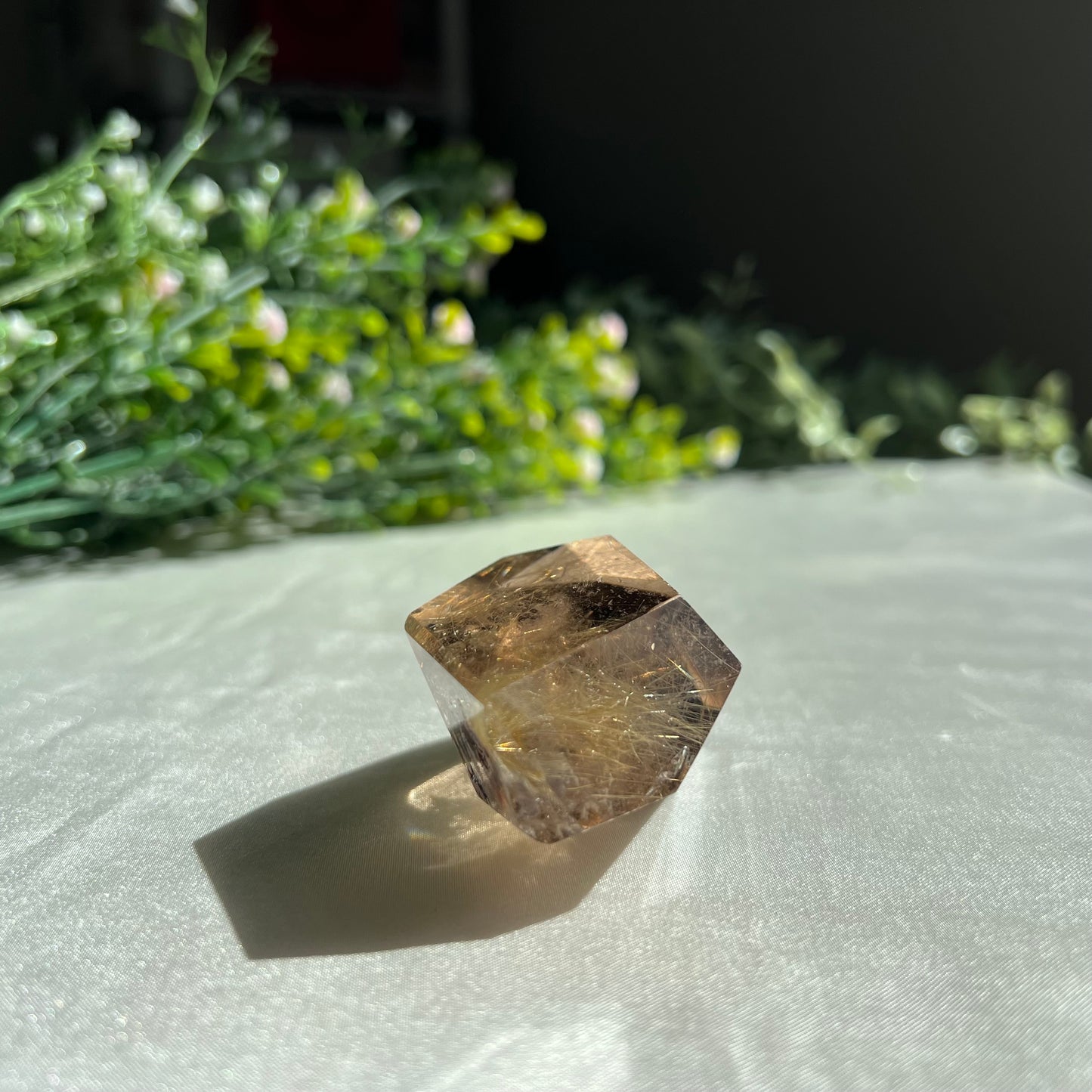 Gold Rutilated Quartz Freeform Carving 4.25 oz (121 g)