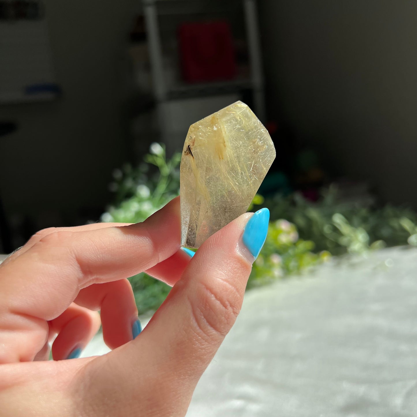 Gold Rutilated Quartz Freeform Carving 0.9 oz (25 g)