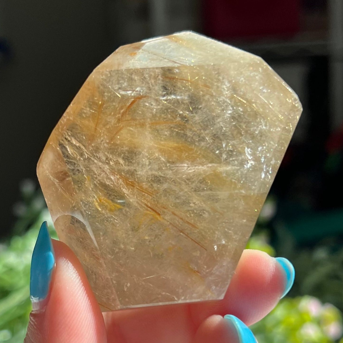 Gold Rutilated Quartz Freeform Carving 3.4 oz (97 g)