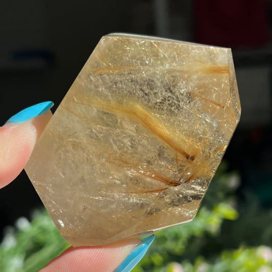 Gold Rutilated Quartz Freeform Carving 3.4 oz (97 g)