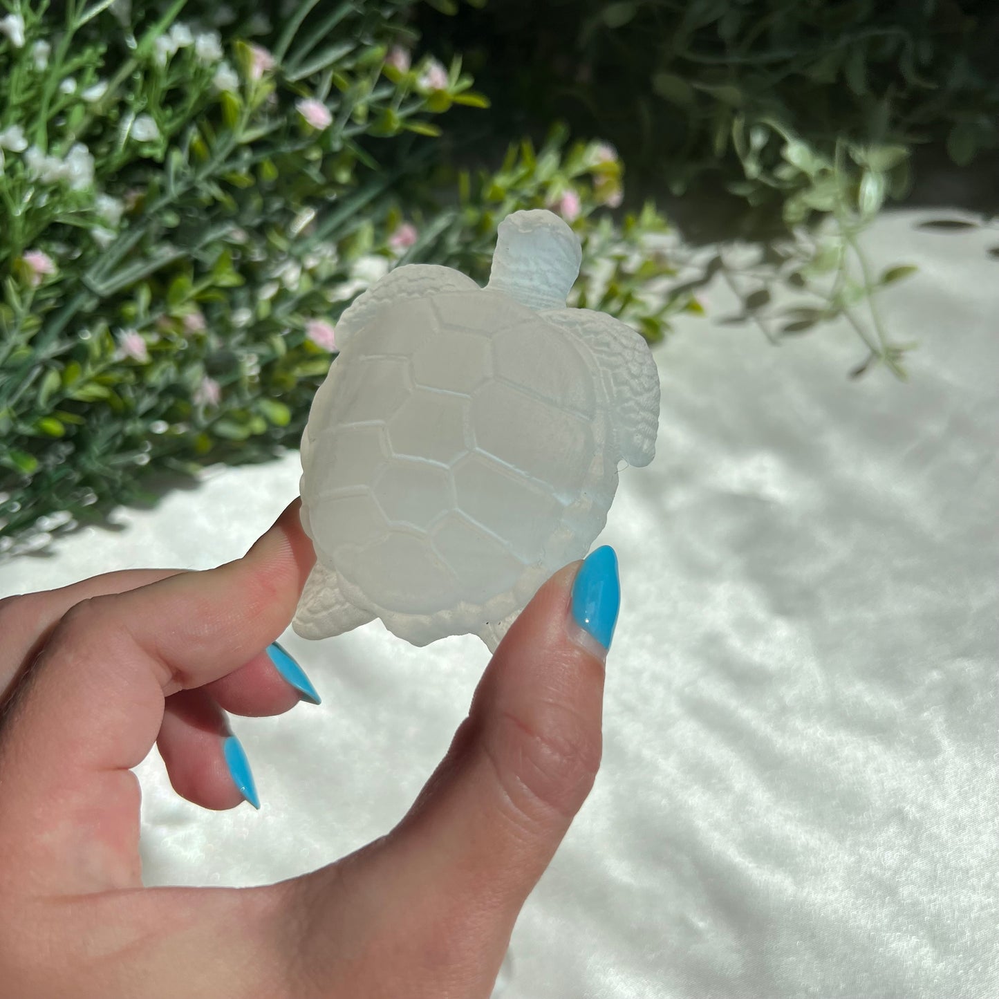 Selenite Turtle Carving