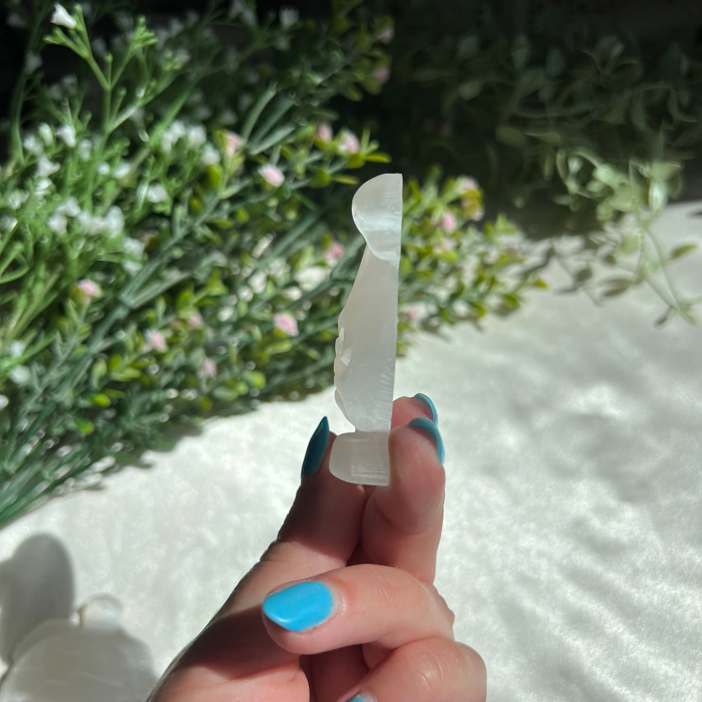 Selenite Swan Carving