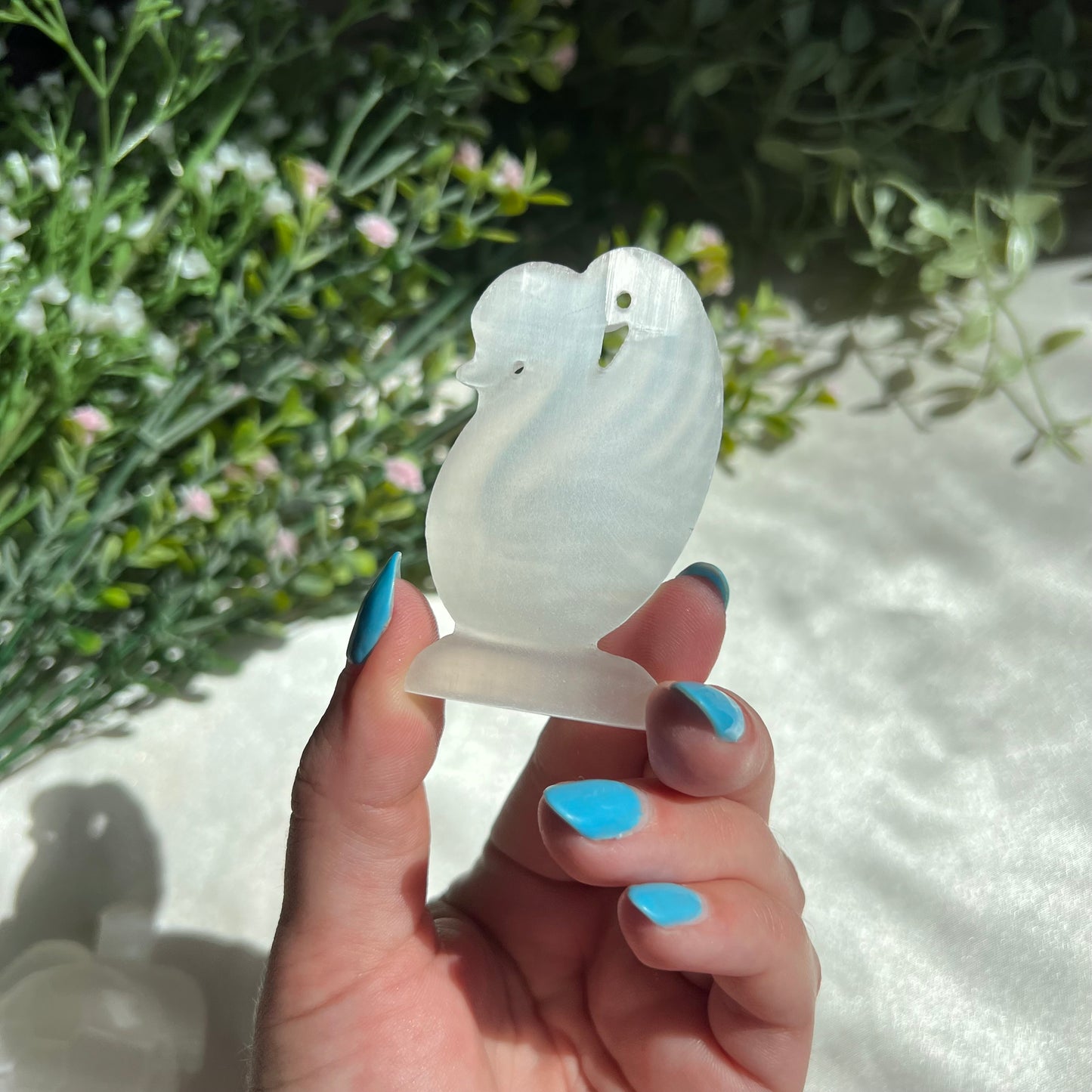 Selenite Swan Carving