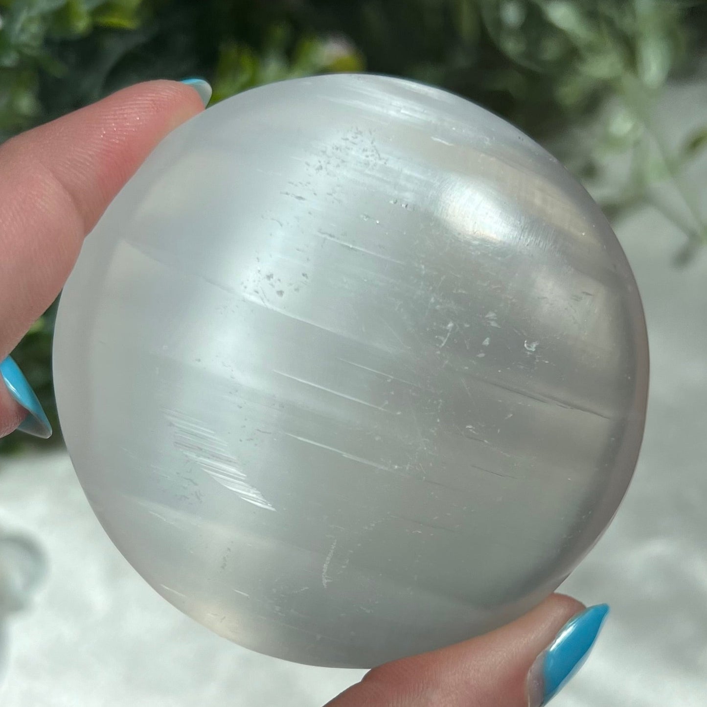 Selenite Round Palm Stone