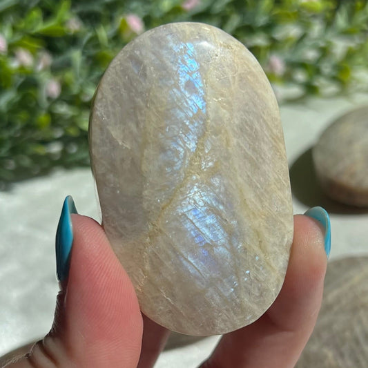 Blue Moonstone Palm Stone