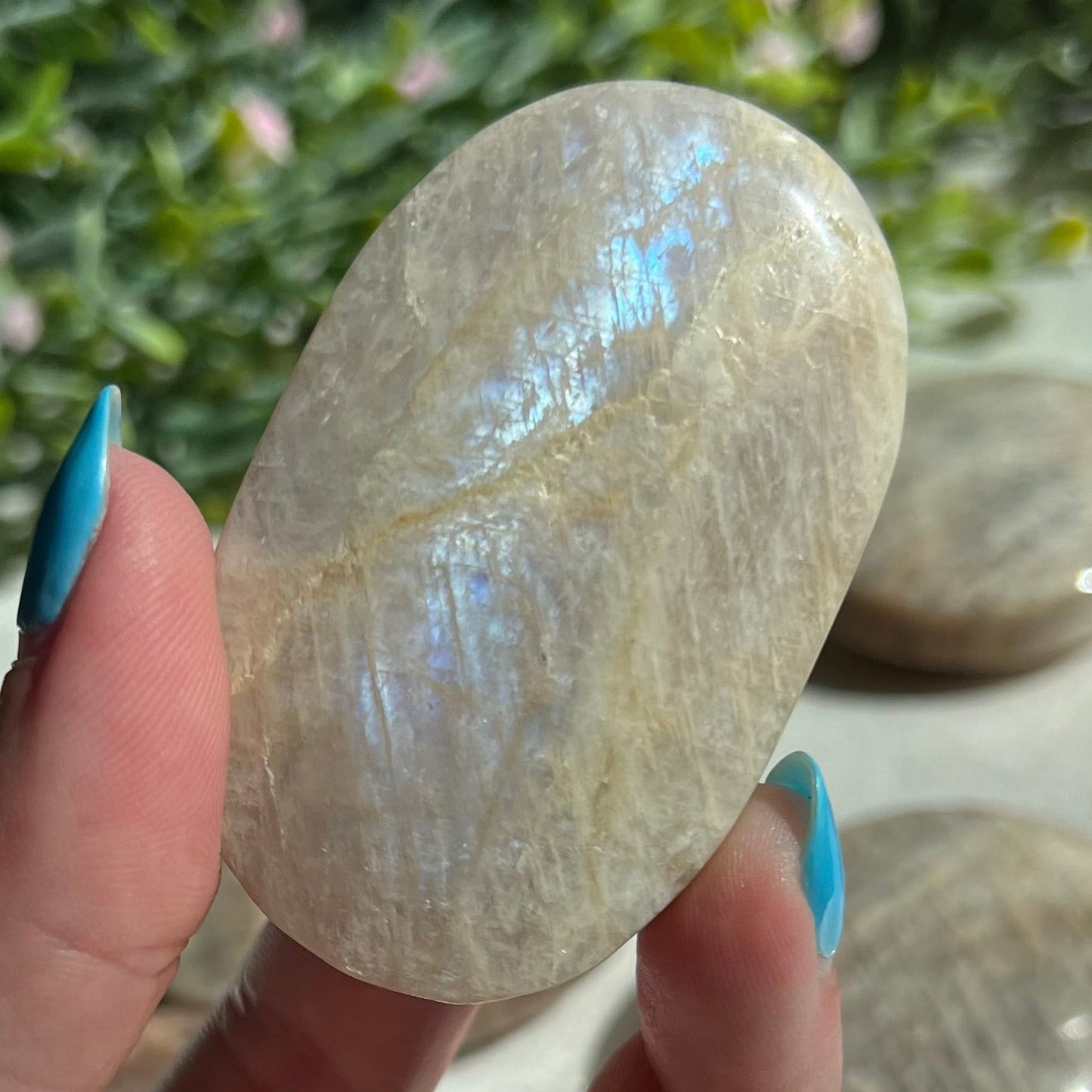 Blue Moonstone Palm Stone