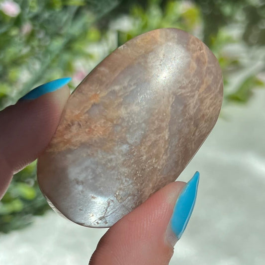 Blue Moonstone Palm Stone