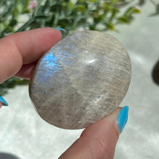 Blue Moonstone Palm Stone