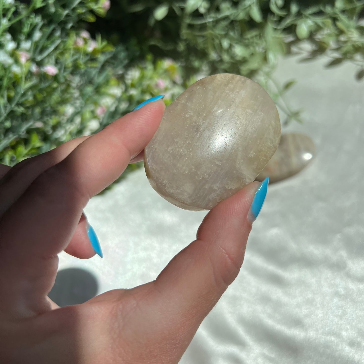 Blue Moonstone Palm Stone