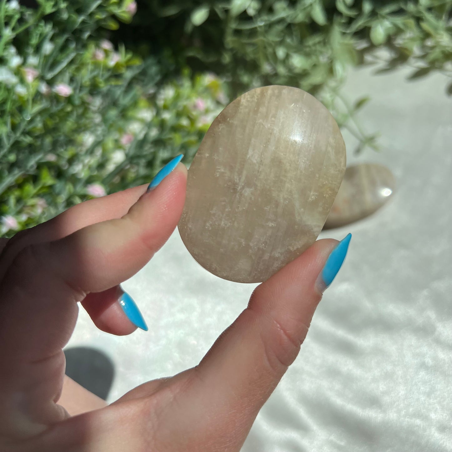 Blue Moonstone Palm Stone