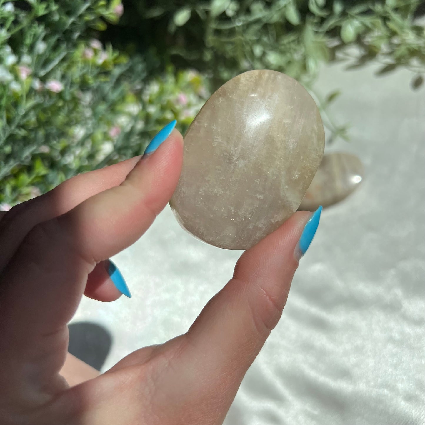 Blue Moonstone Palm Stone