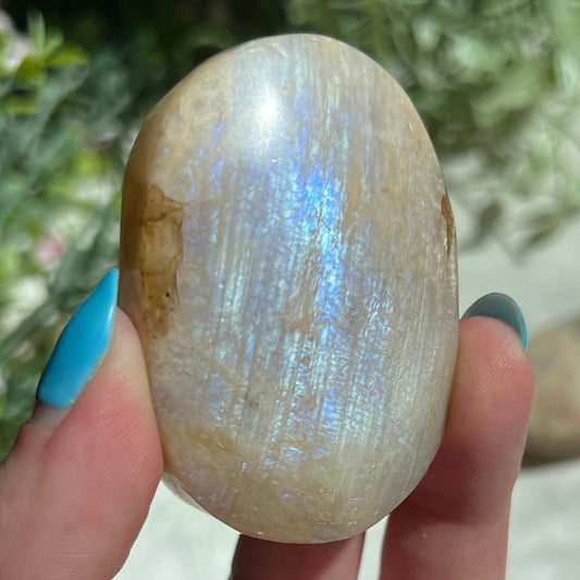 Blue Moonstone Palm Stone