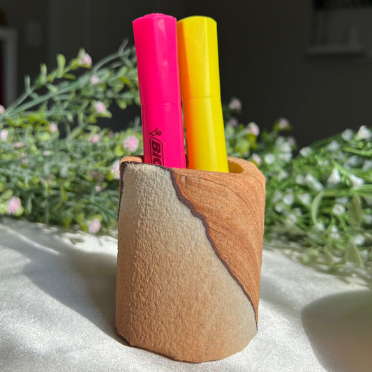 Sandstone Arizona Sierra Pen Holder / Pencil Cup from Utah and Arizona Border