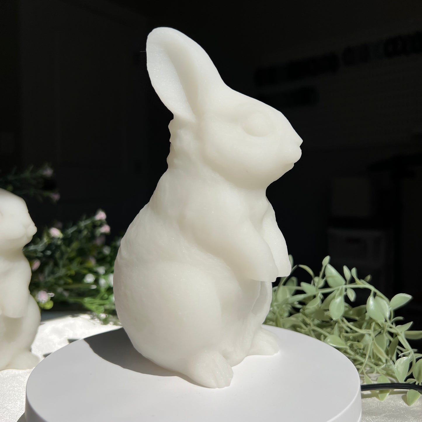 White Jade Bunny Rabbit Carving