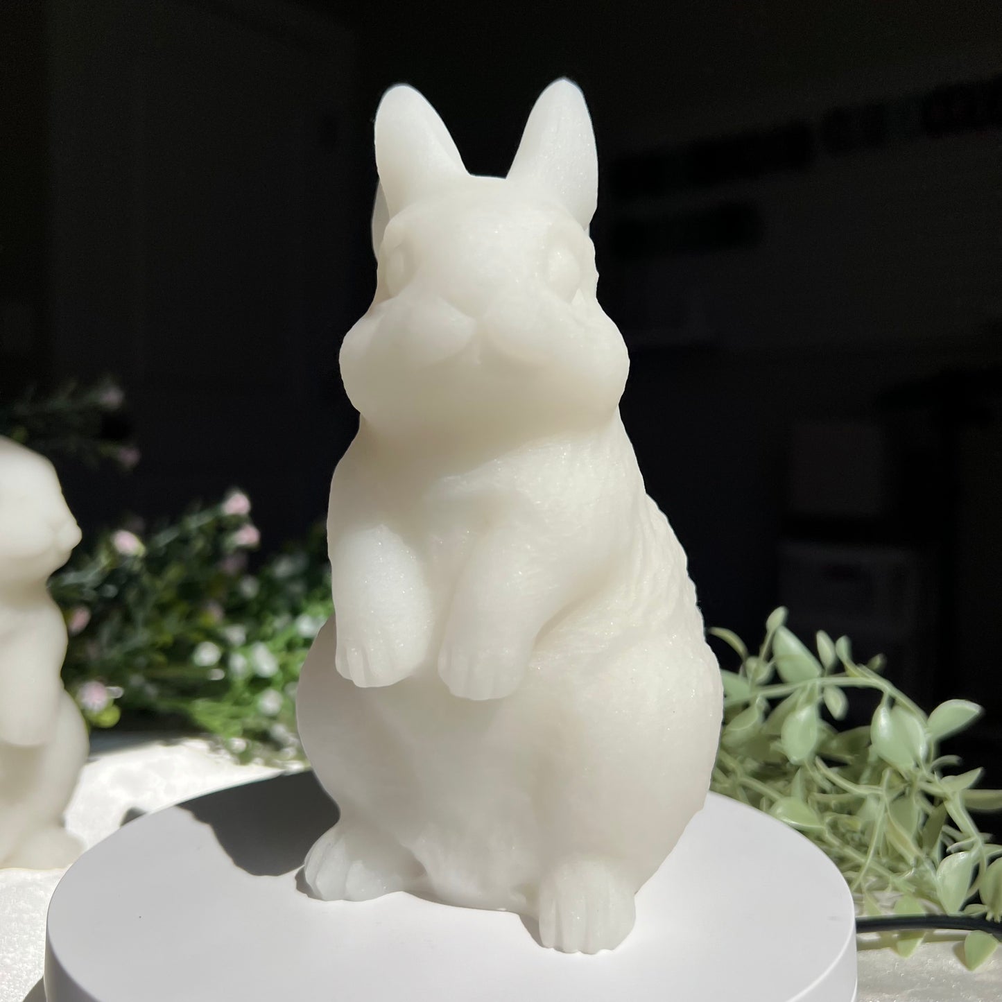 White Jade Bunny Rabbit Carving