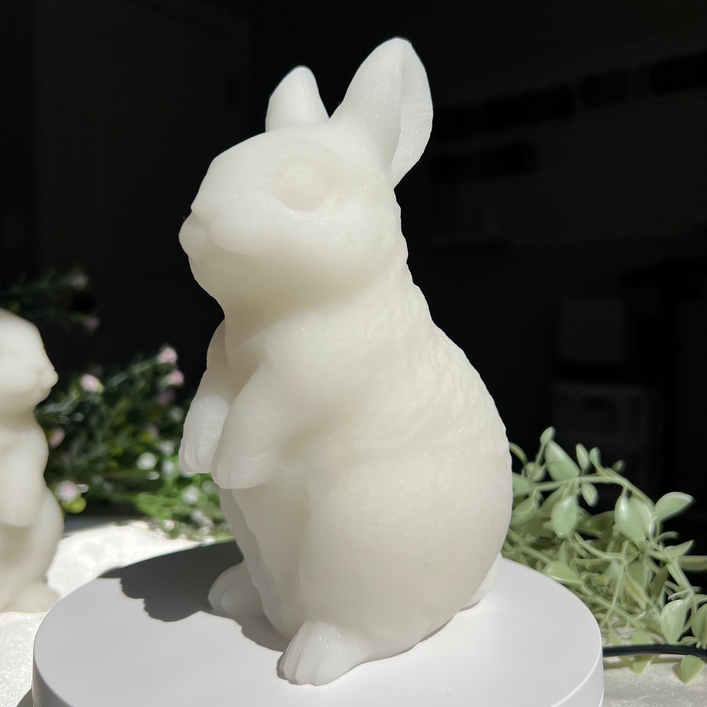 White Jade Bunny Rabbit Carving