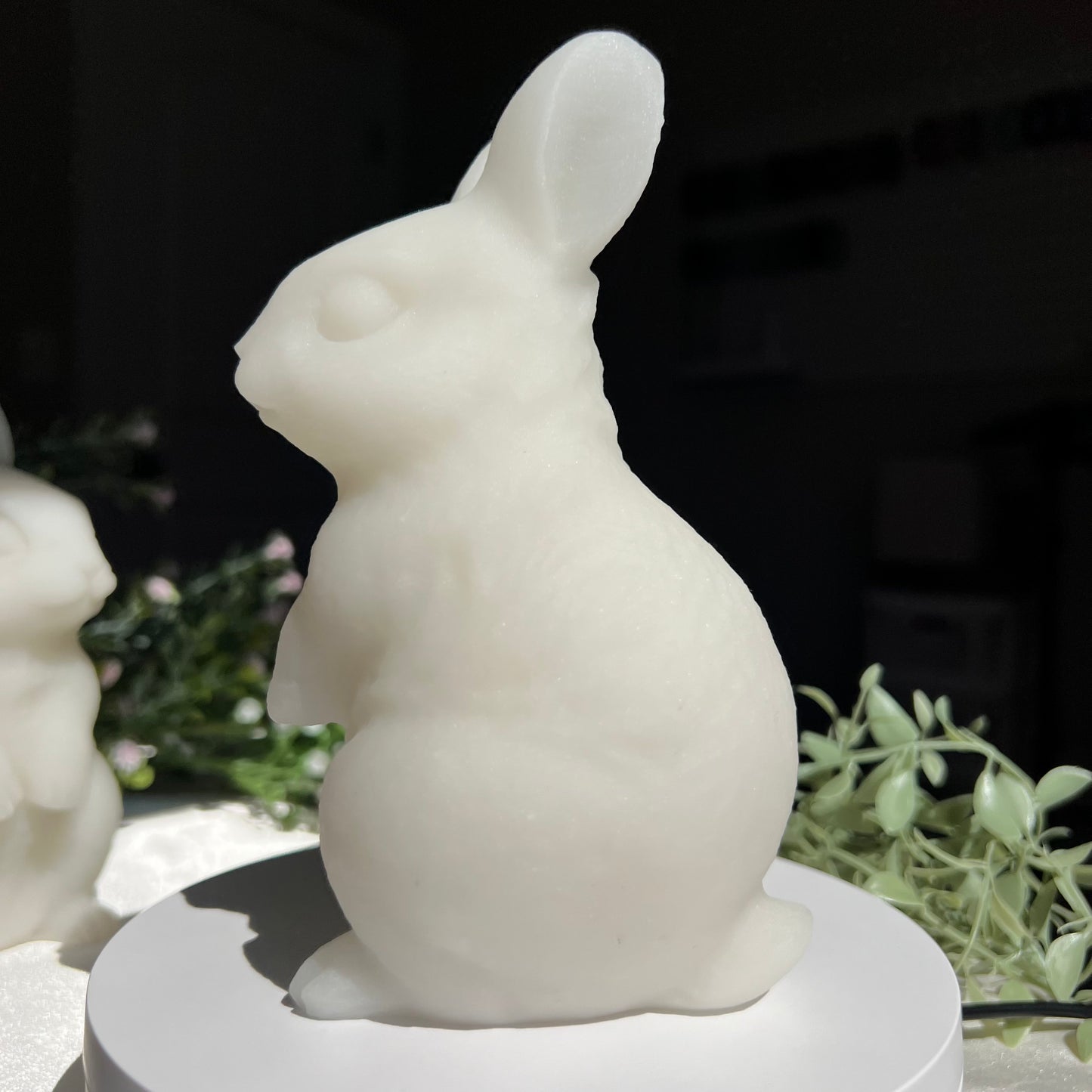 White Jade Bunny Rabbit Carving