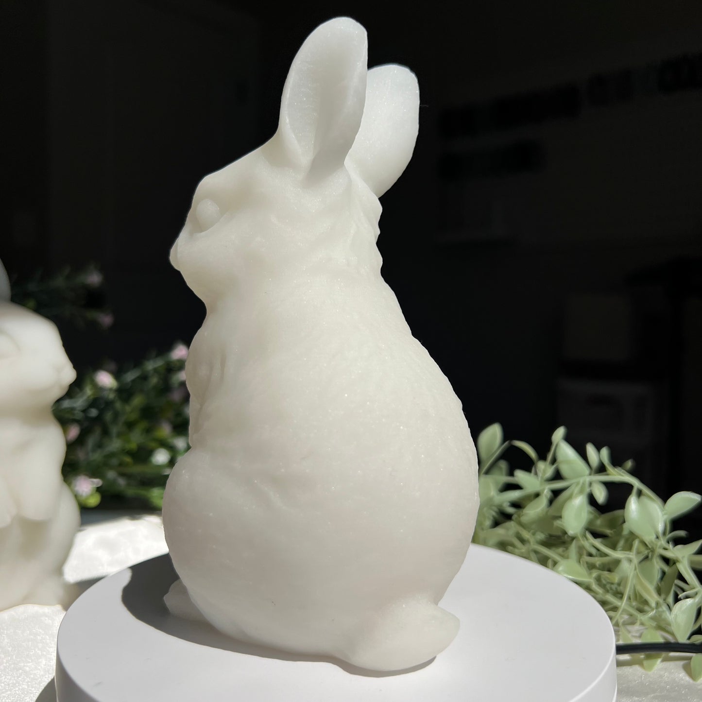 White Jade Bunny Rabbit Carving