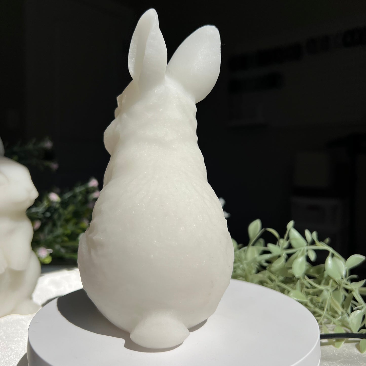 White Jade Bunny Rabbit Carving