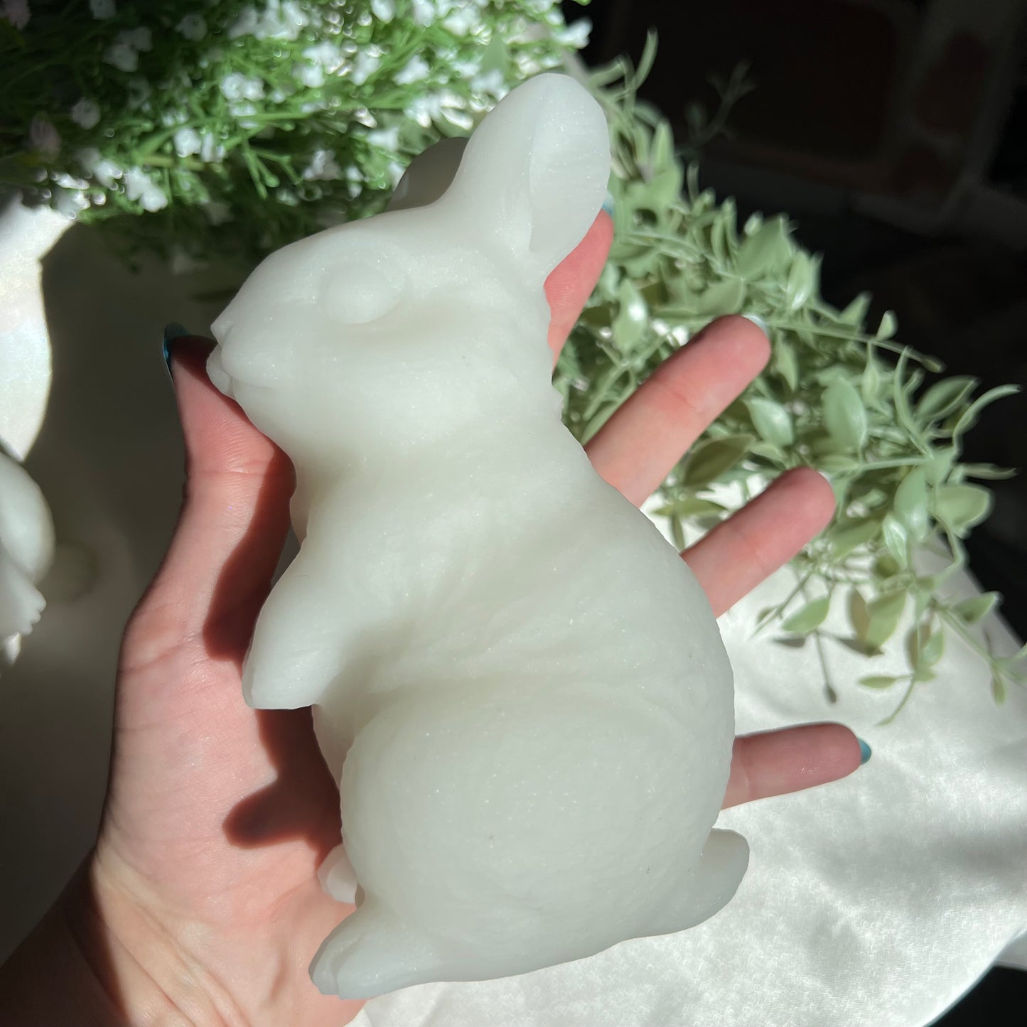 White Jade Bunny Rabbit Carving