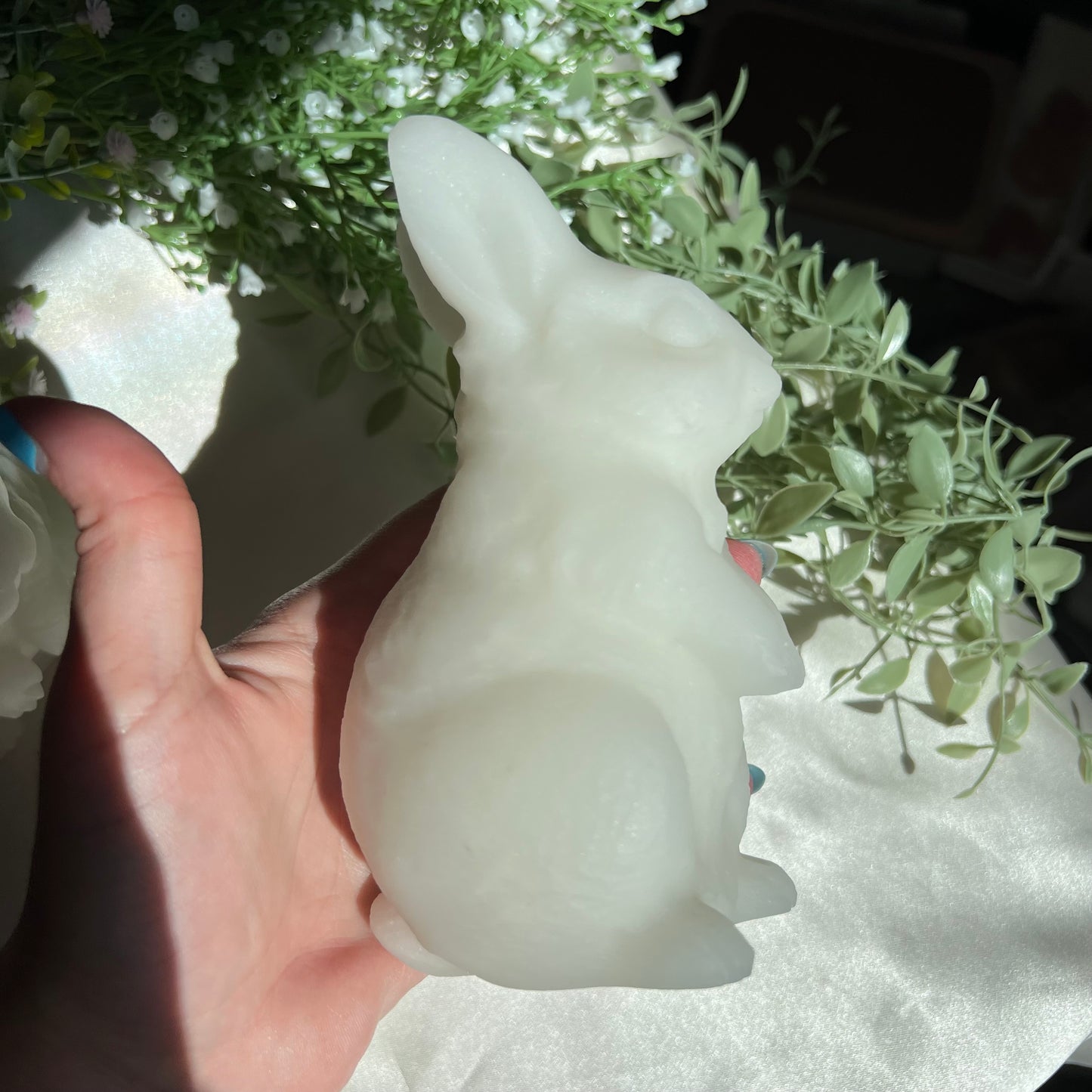 White Jade Bunny Rabbit Carving