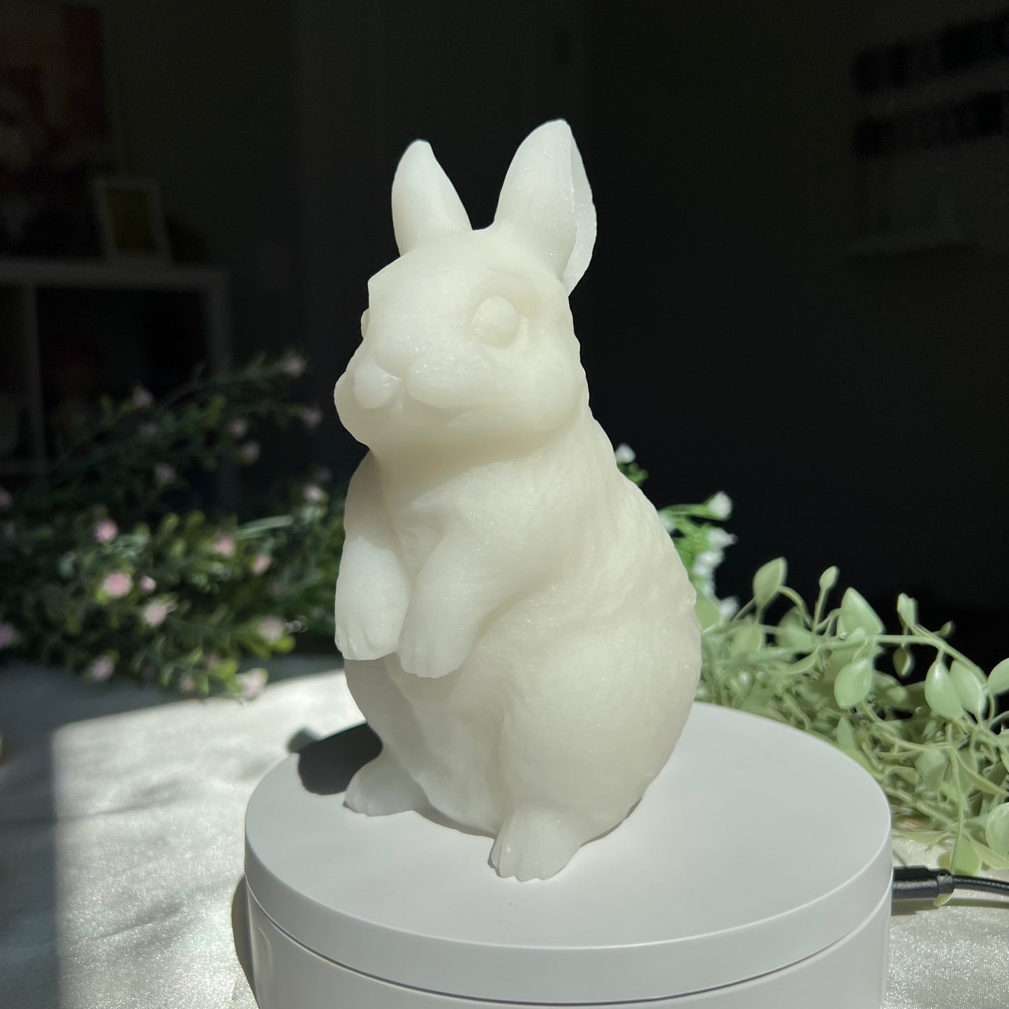 White Jade Bunny Rabbit Carving