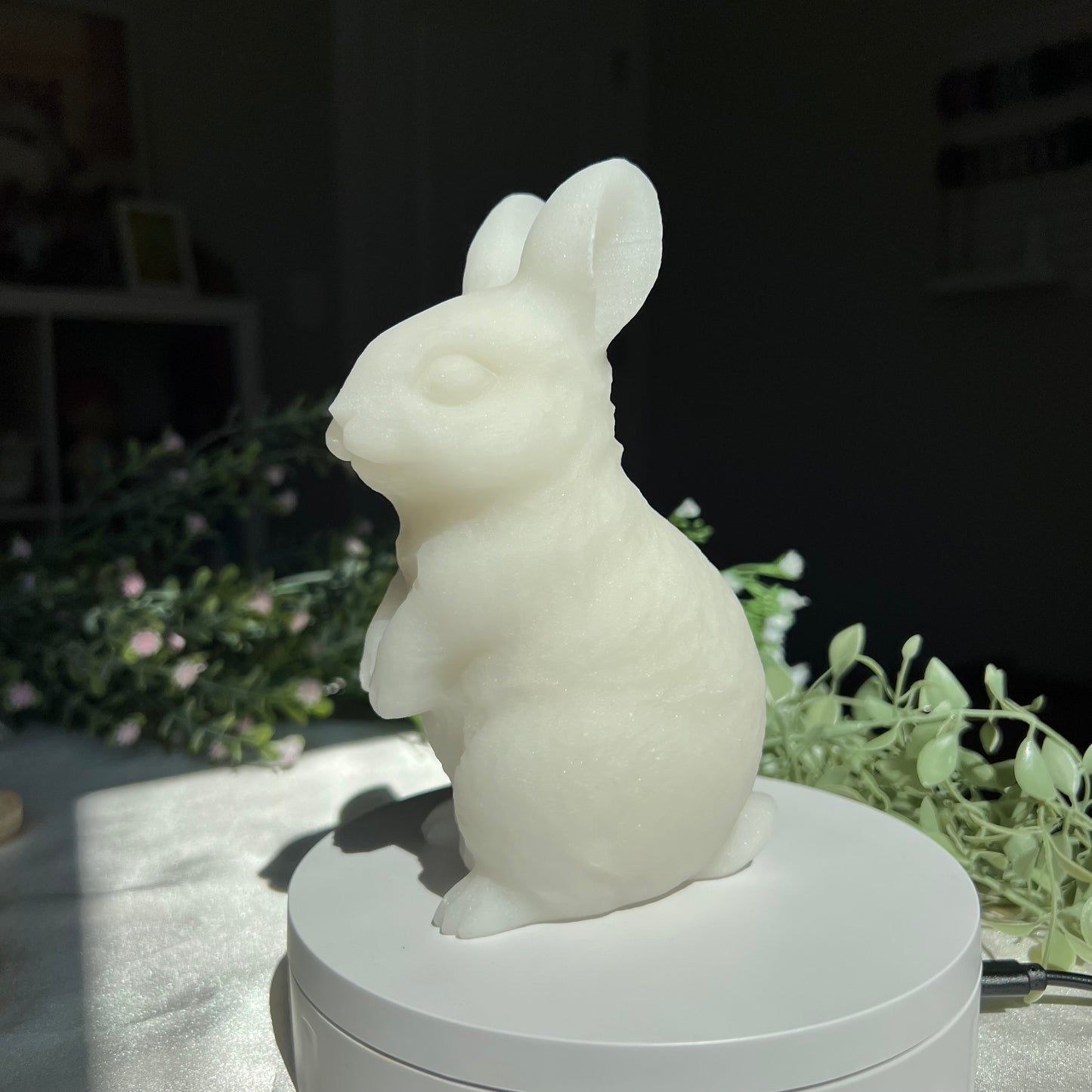 White Jade Bunny Rabbit Carving