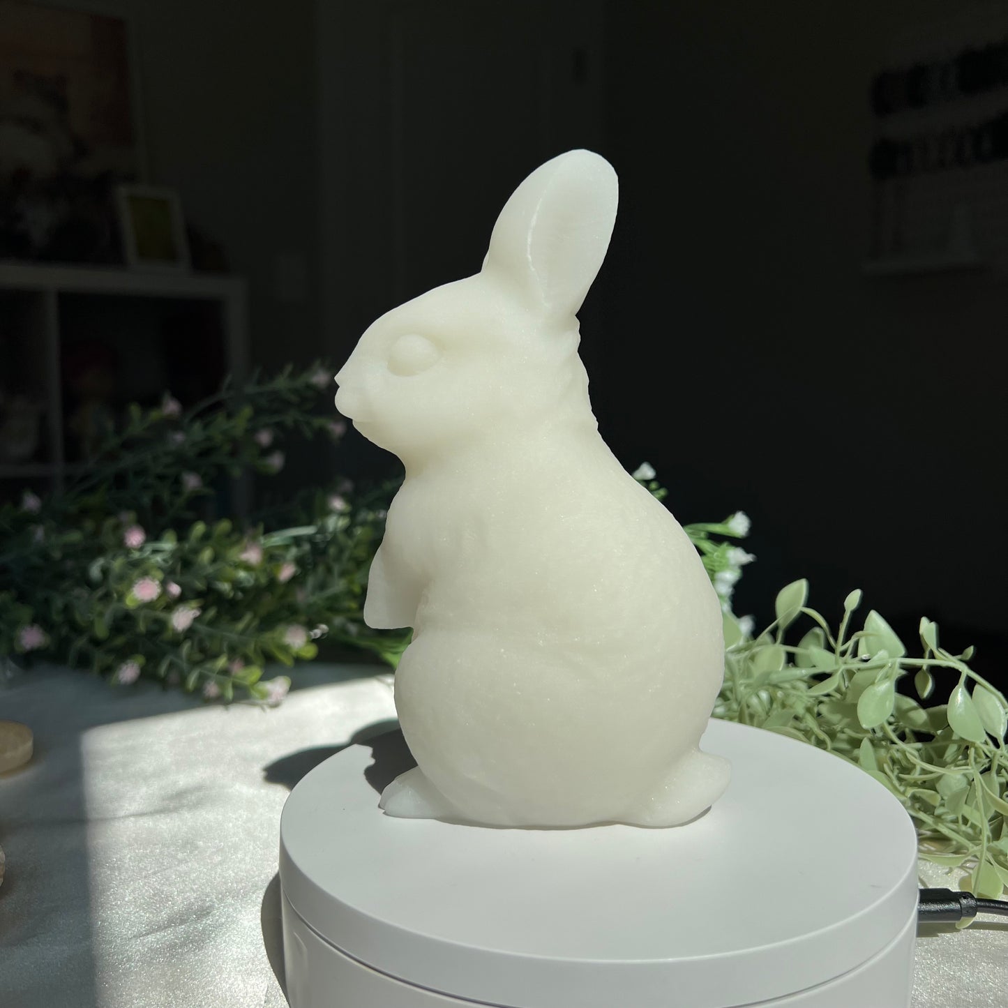 White Jade Bunny Rabbit Carving