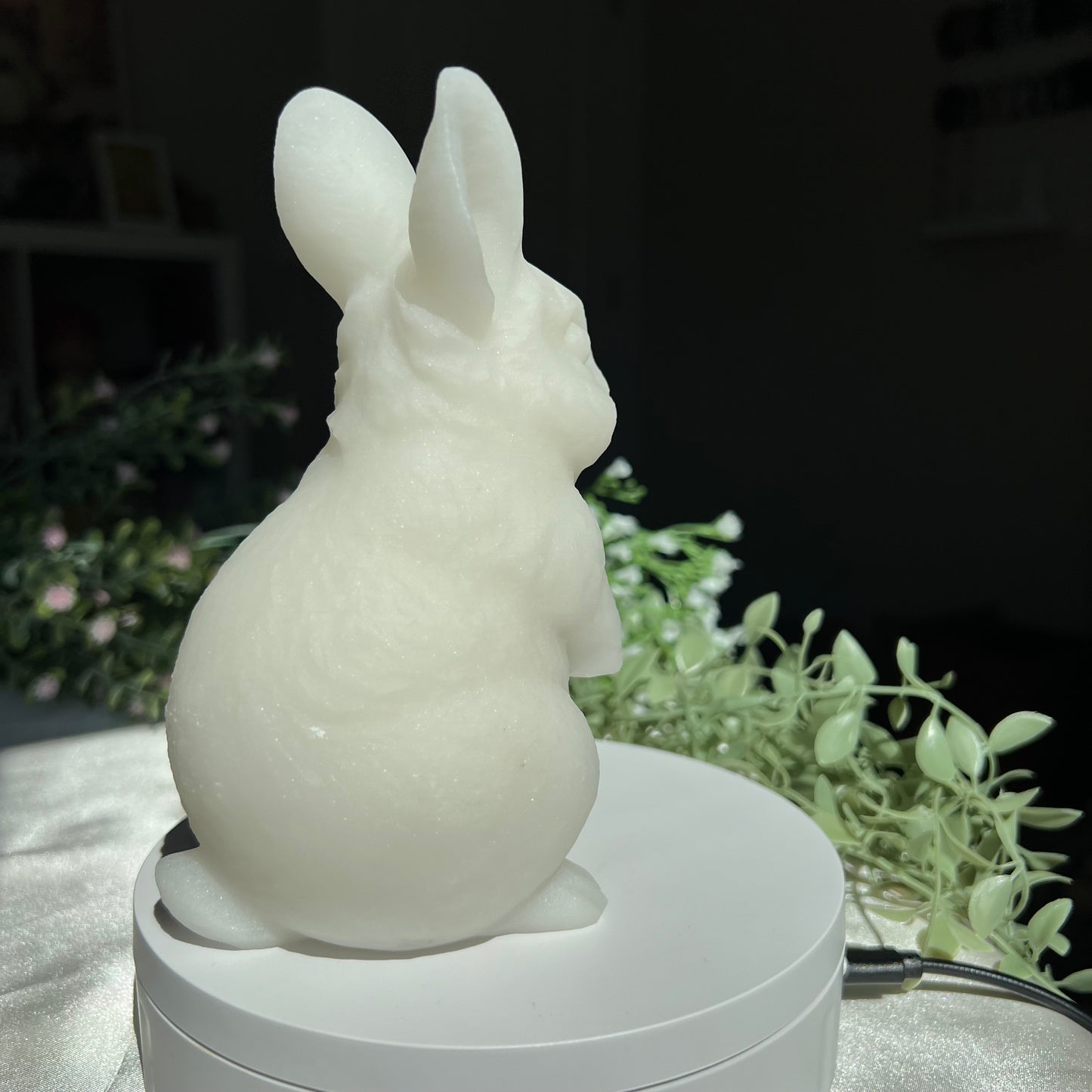 White Jade Bunny Rabbit Carving