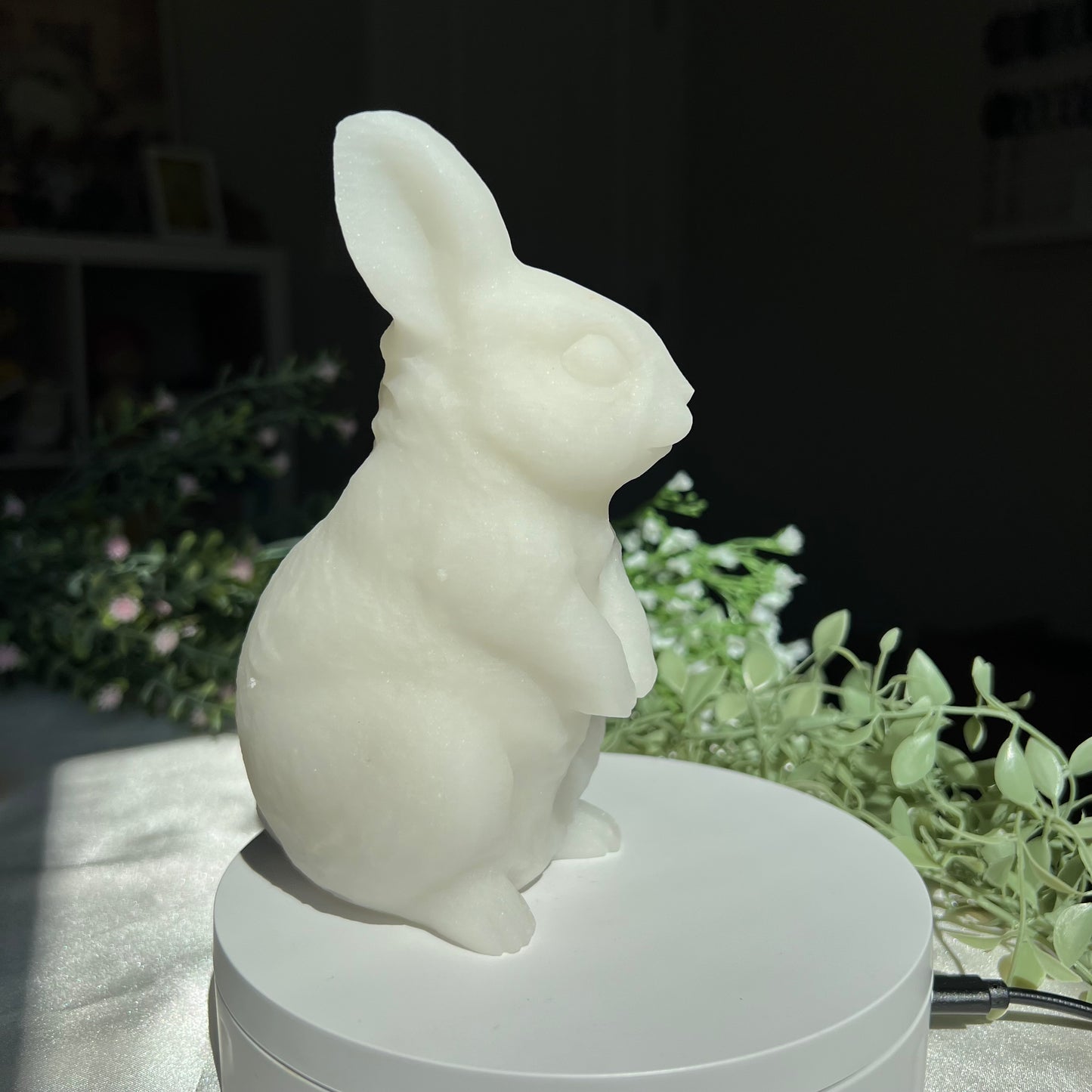 White Jade Bunny Rabbit Carving