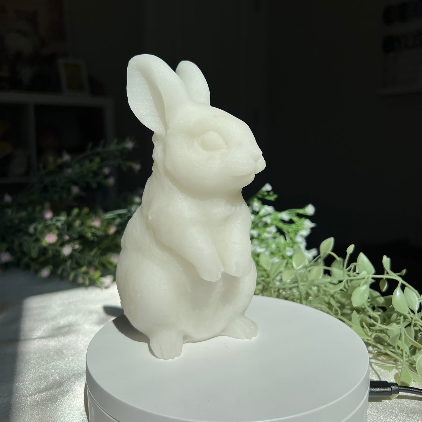 White Jade Bunny Rabbit Carving