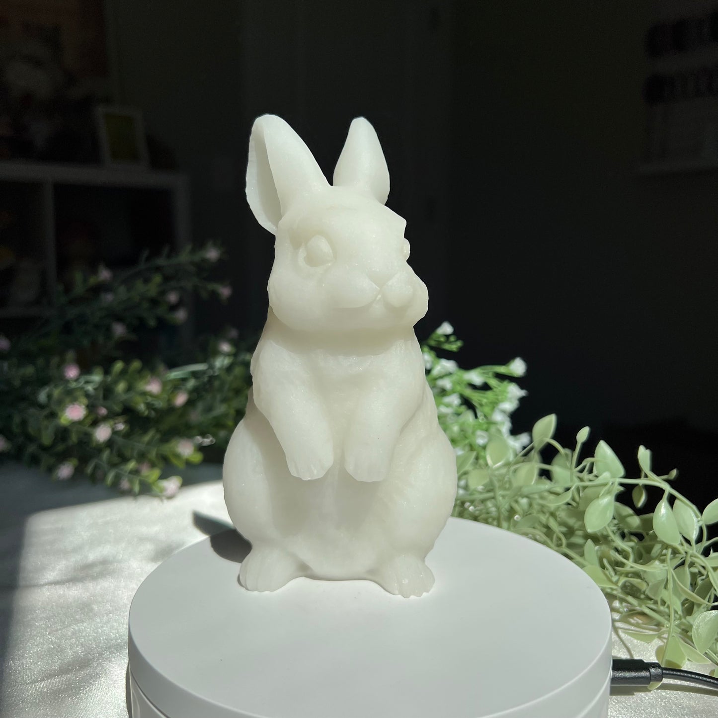 White Jade Bunny Rabbit Carving