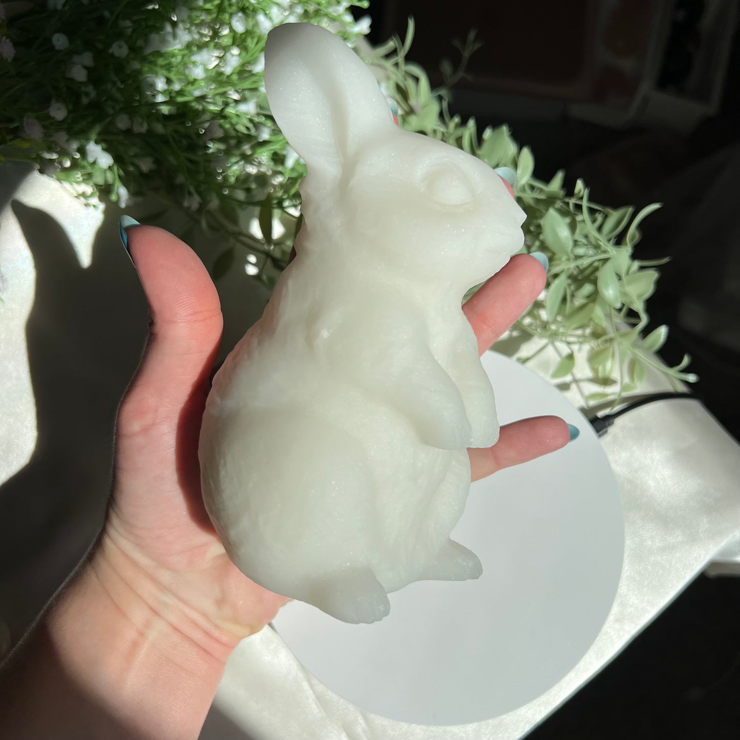 White Jade Bunny Rabbit Carving