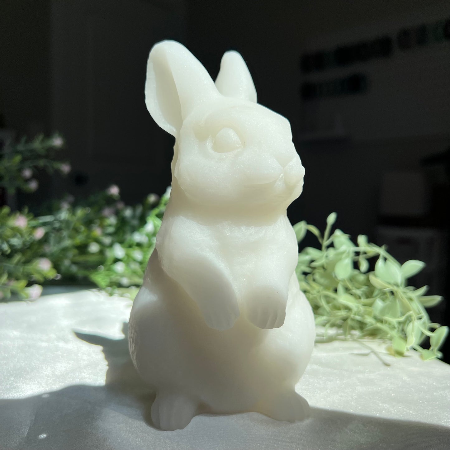 White Jade Bunny Rabbit Carving