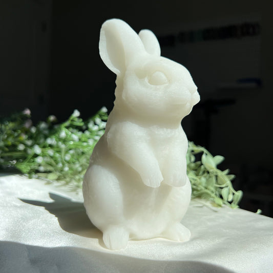 White Jade Bunny Rabbit Carving