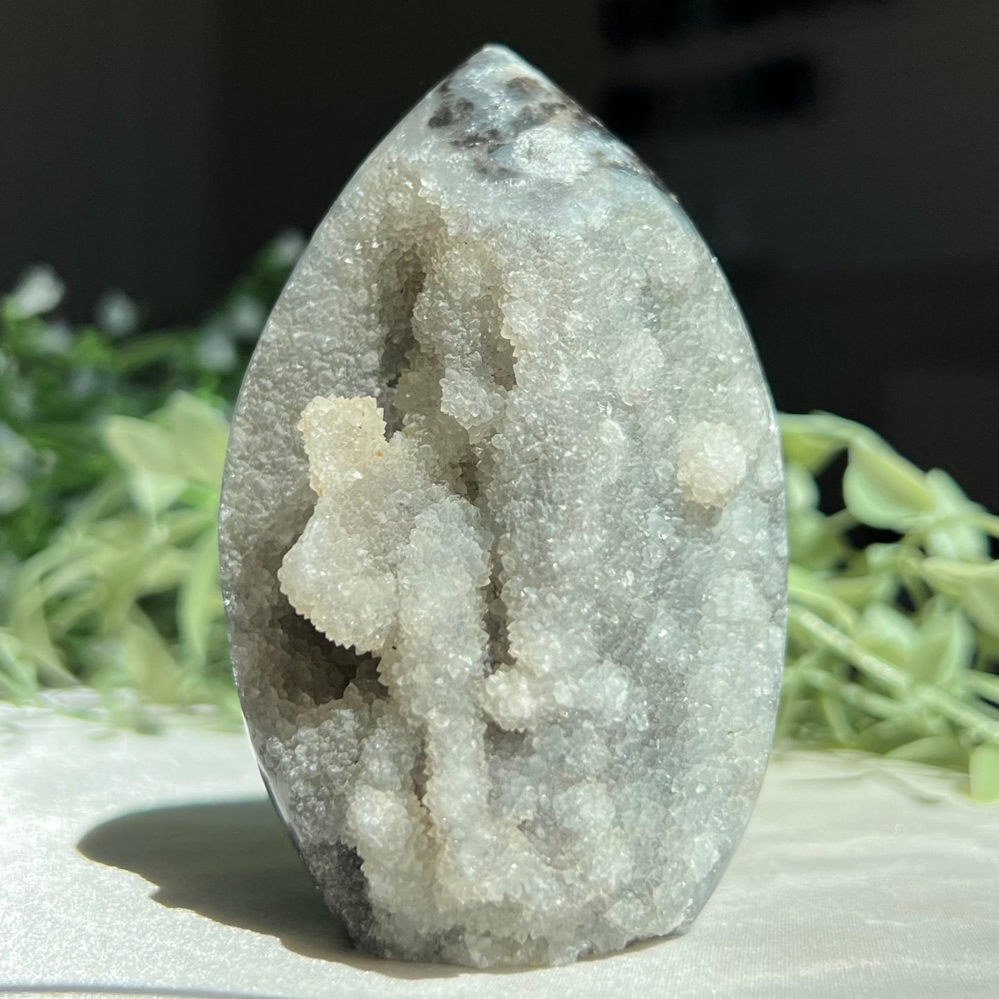 Druzy Sphalerite Flame Carving