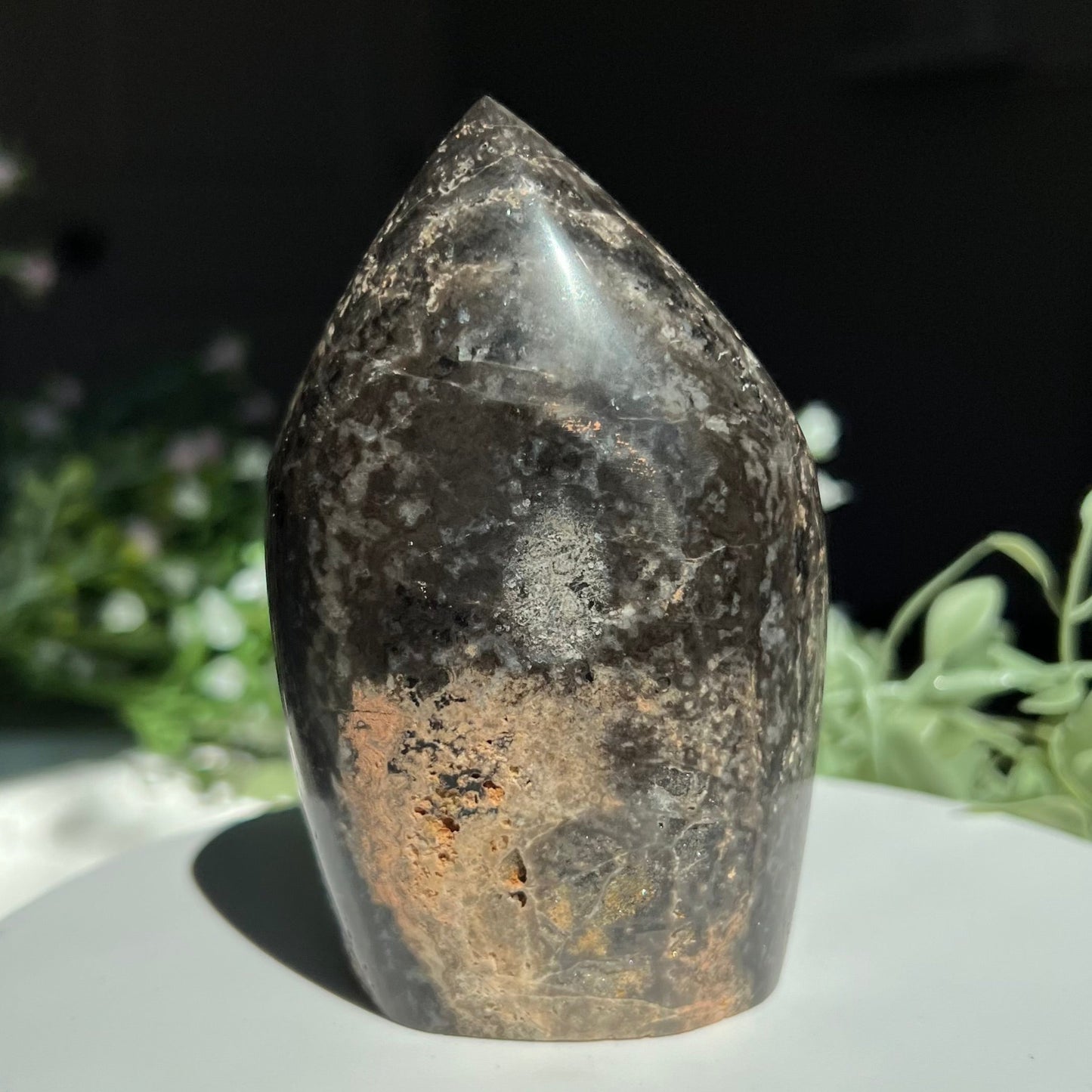 Druzy Sphalerite Flame Carving