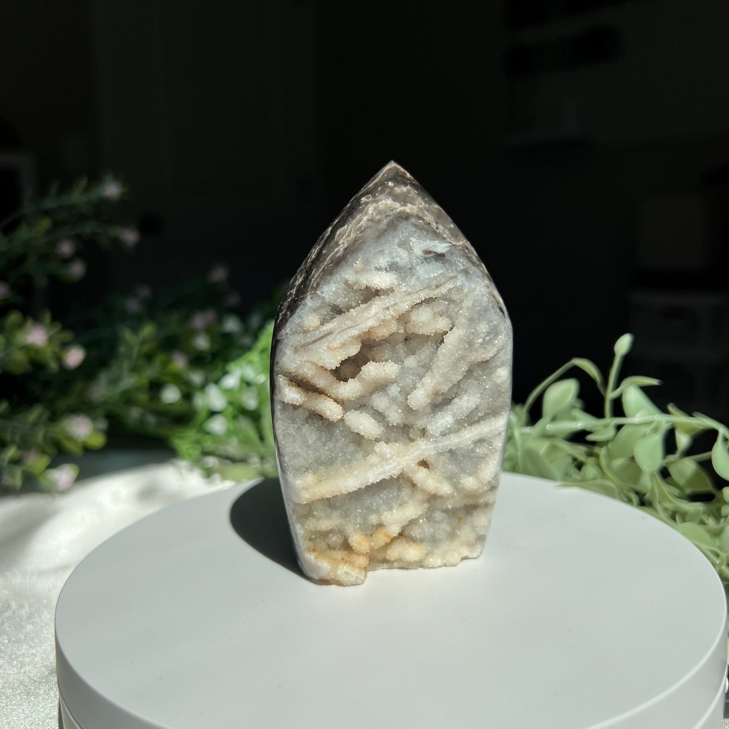 Druzy Sphalerite Flame Carving