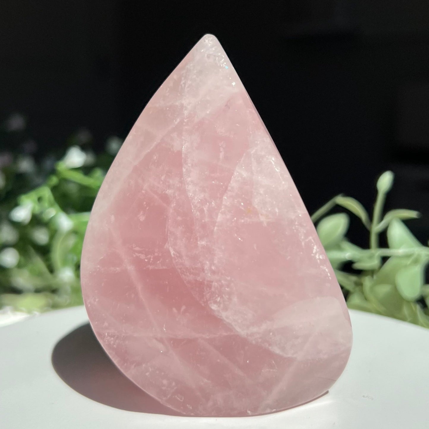 Rose Quartz Flame Carving