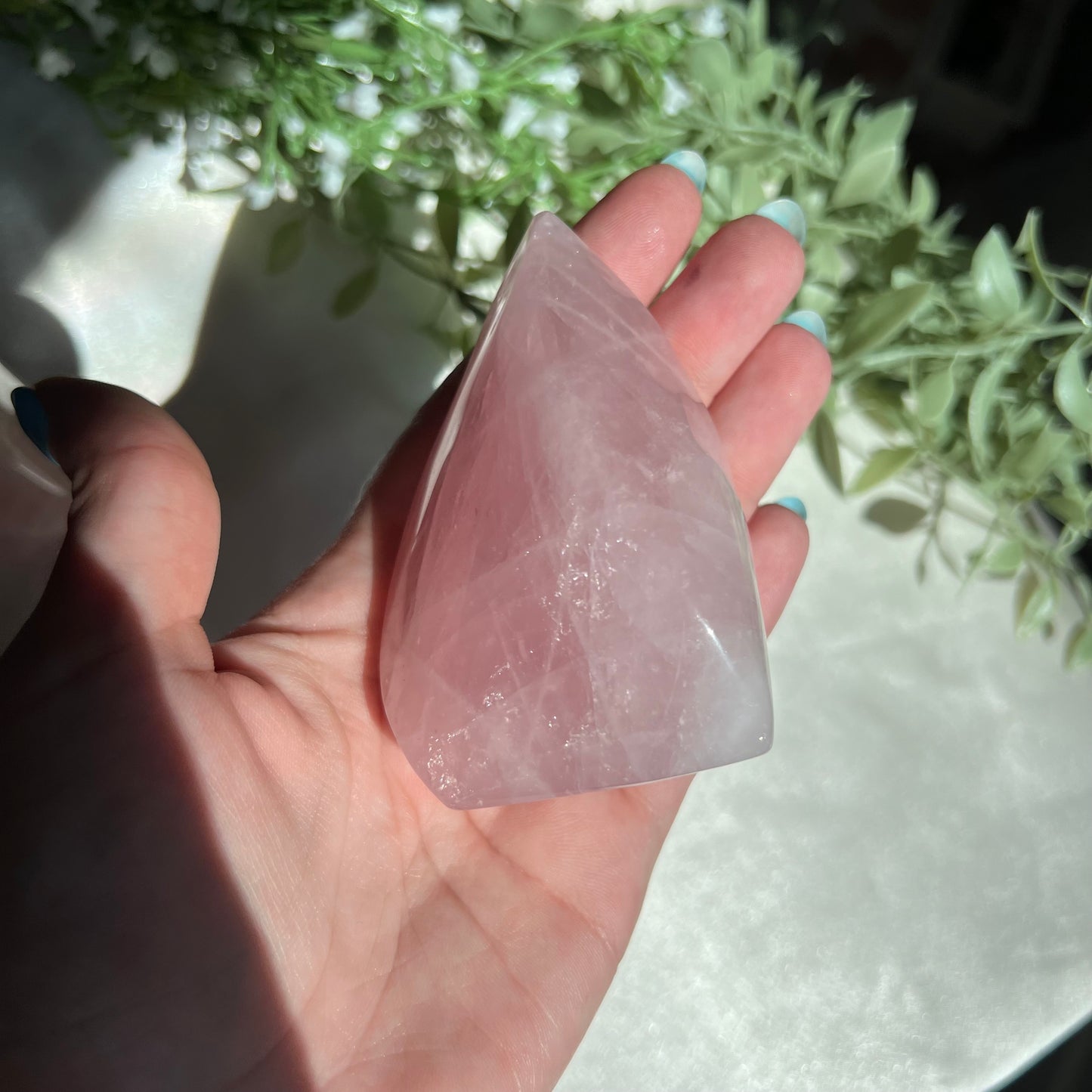 Rose Quartz Flame Carving