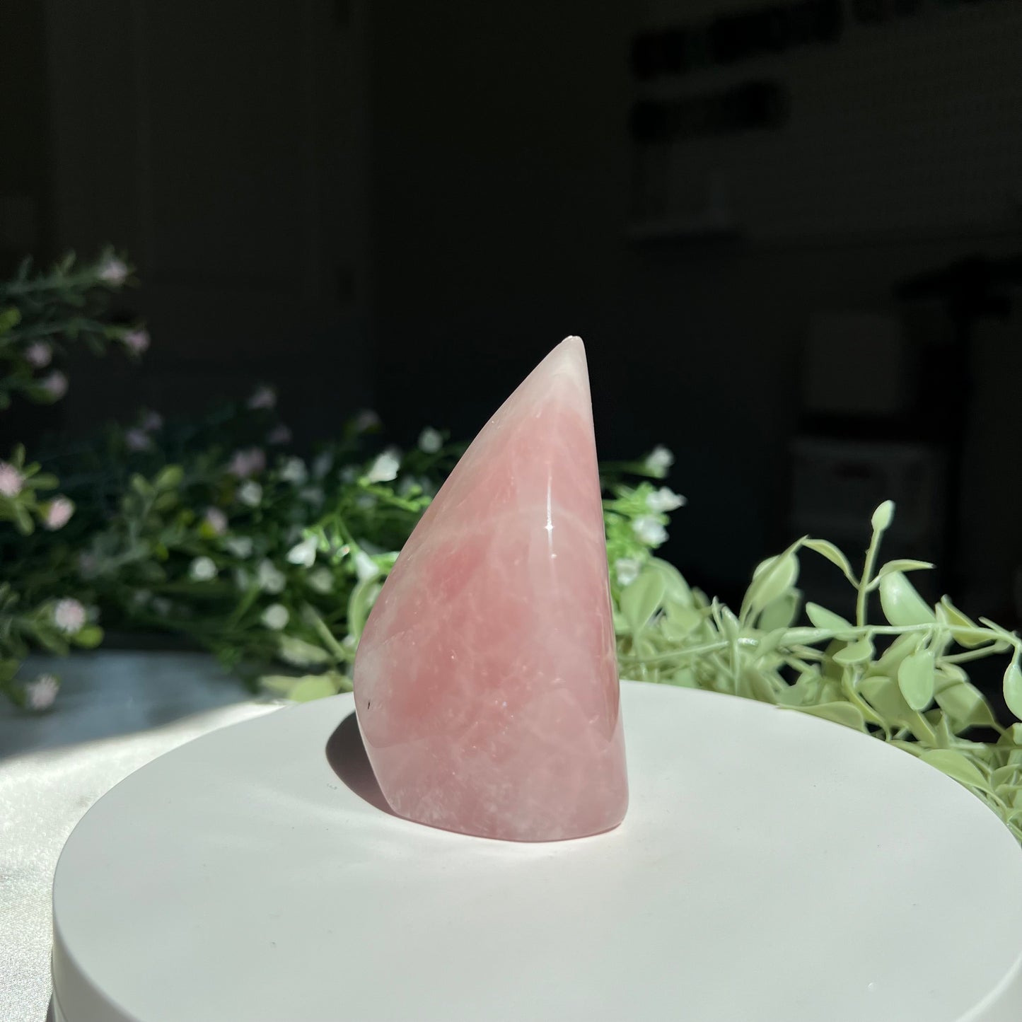 Rose Quartz Flame Carving