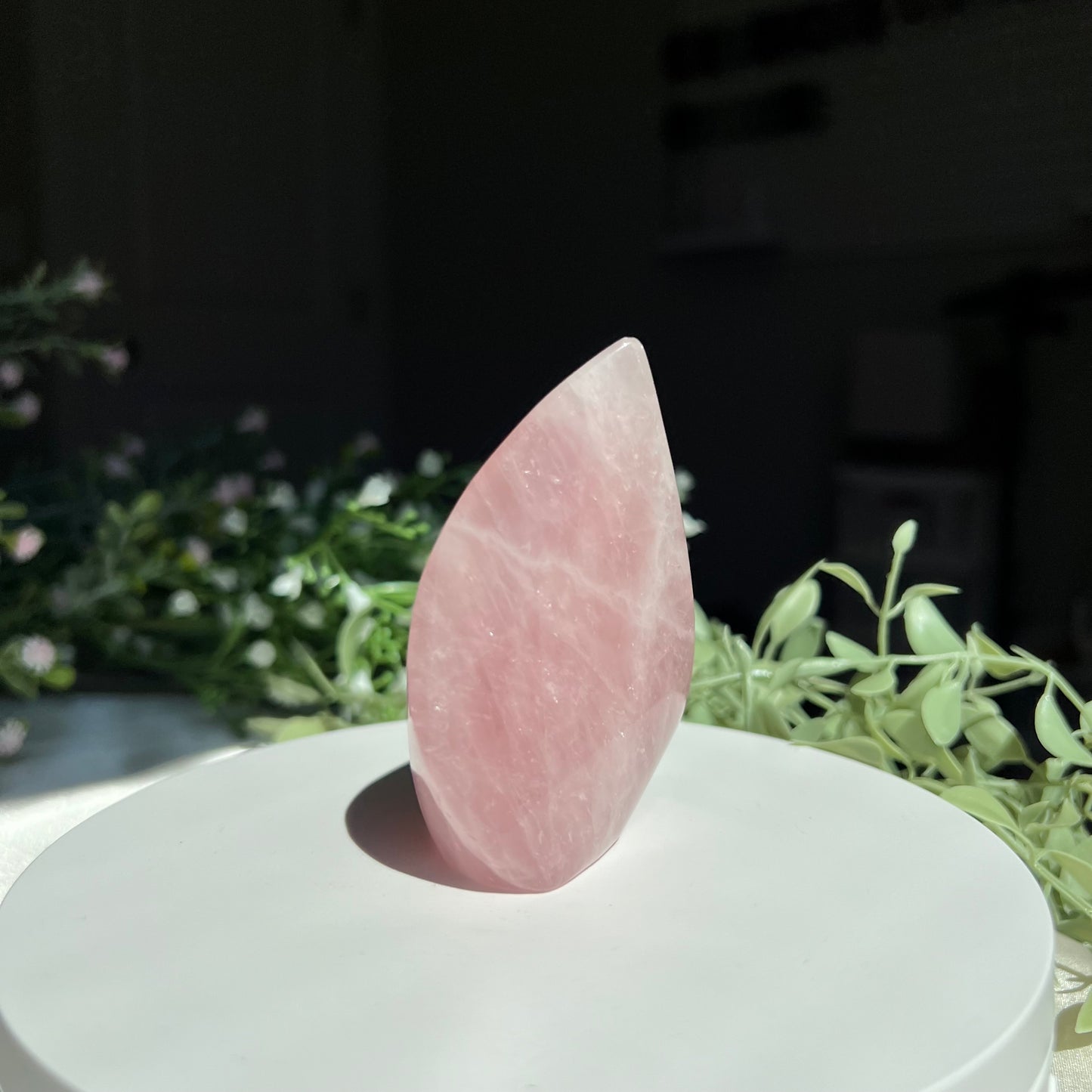 Rose Quartz Flame Carving