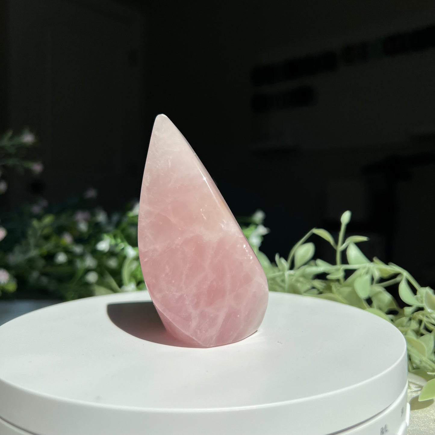 Rose Quartz Flame Carving