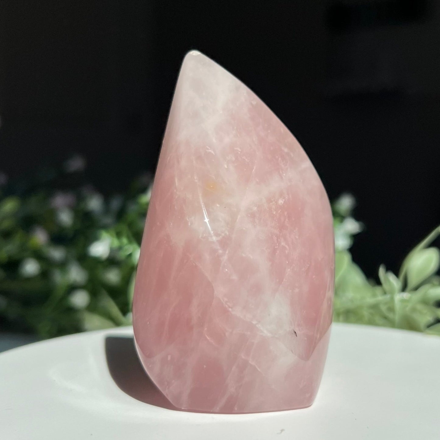 Rose Quartz Flame Carving